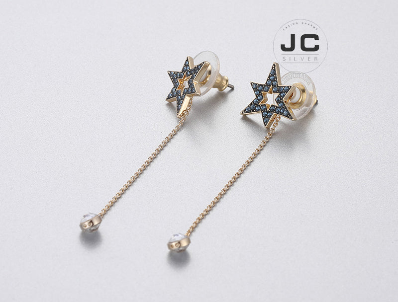 Irregular Star Earrings With Logo